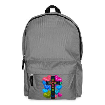Kreuz Kreuze Herz Herzen Jesus - Rucksack - Mittelgrau - Vorne