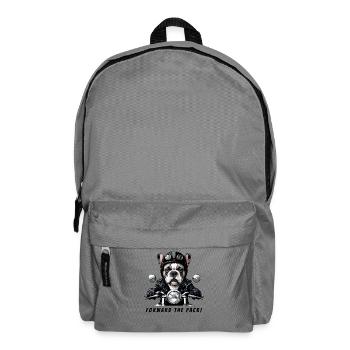 Biker Bulldog "Forward the Pack" - Backpack - elephant grey - Front