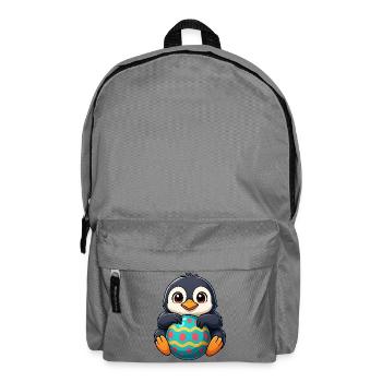 Süßer lustiger Pinguin Osterei Cartoon Ostern - Rucksack - Mittelgrau - Vorne