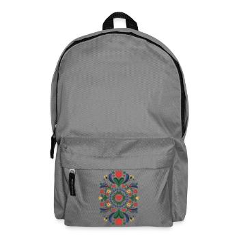 Mandala Volk | Slawische Blumenkunst - Rucksack - Mittelgrau - Vorne