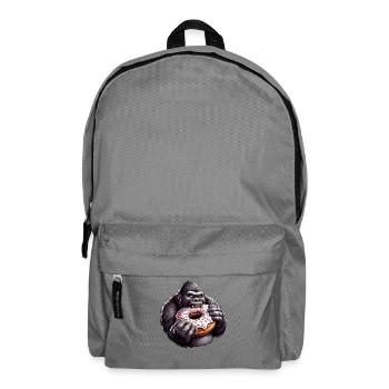 Gorille drôle avec beignet dessin animé grignotage - Sac à dos - gris éléphant - Devant