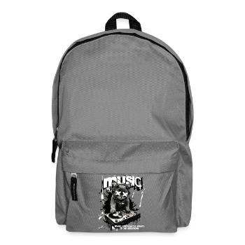 Musik Katze DJ Party Turntables Fun - Rucksack - Mittelgrau - Vorne
