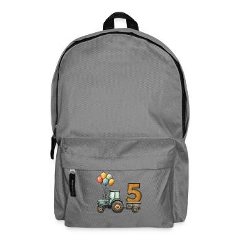 Birthday tractor with trailer 5 years children - Backpack - elephant grey - Front