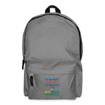 Ich bin nicht unhöflich ich bin Autist Spruch - Rucksack - Mittelgrau - Vorne