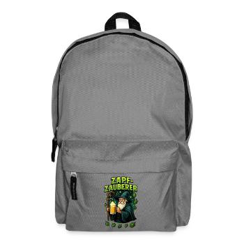 Zapf Zauberer Bier Bierflasche Bierzelt Crew - Rucksack - Mittelgrau - Vorne