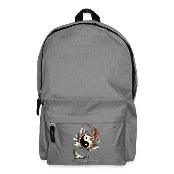 Tiger and Crane Yin Yang Balance Art - Backpack - elephant grey - Front