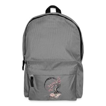 Zen Bonsai with Lotus and Cherry Blossom - Backpack - elephant grey - Front