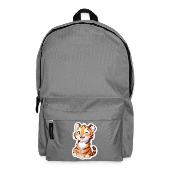 Tigre mignon - Idée cadeau amusante pour les enfants - Sac à dos - gris éléphant - Devant