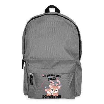 Nachwuchs Verkünden Ich Werde Große Schwester 2027 - Rucksack - Mittelgrau - Vorne