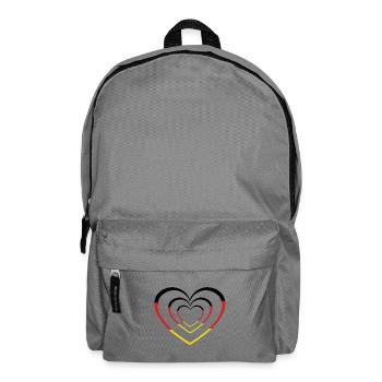Deutschland Herz Herzen Retro deutsch - Rucksack - Mittelgrau - Vorne
