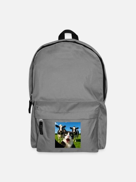 Süße Katze Kuh Selfie Geschenkidee - Rucksack - Mittelgrau