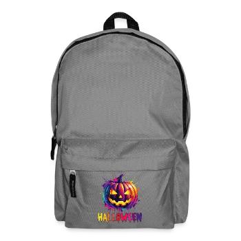 Citrouille d’Halloween colorée avec effet d’éclaboussure - Sac à dos - gris éléphant - Devant