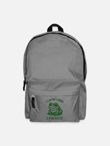 Ich kam, ich sah, dass ich frogot lustiges Froschwortspiel - Rucksack - Mittelgrau