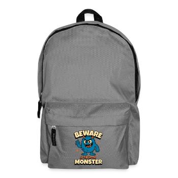 Caution! Warning! Little Monster – Cute & Naughty - Backpack - elephant grey - Front