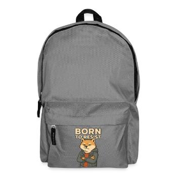 Shiba Inu charm rebellious style - Backpack - elephant grey - Front