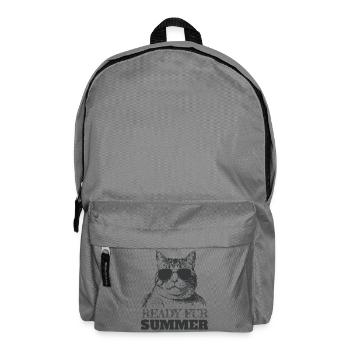 Cool Cat in sunglasses ready for summer - Backpack - elephant grey - Front