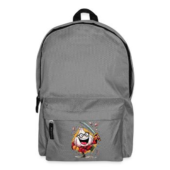 Fearless Garlic Samurai Hero Character - Backpack - elephant grey - Front