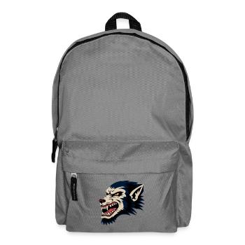 Tête de loup féroce Illustration rétro - Sac à dos - gris éléphant - Devant