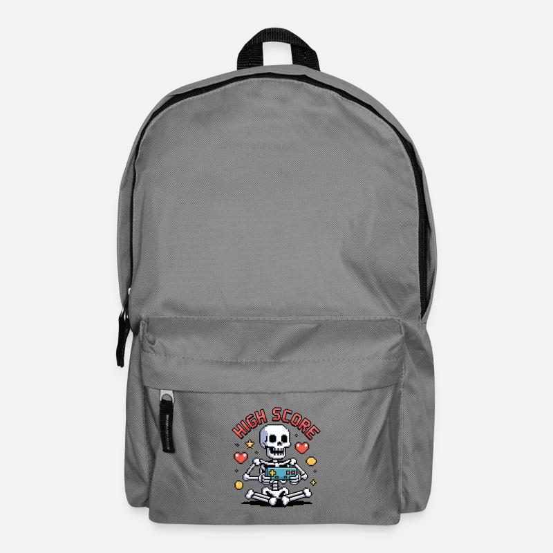 Halloween Skeleton Gamer Pixel Video Gaming - Backpack - elephant grey