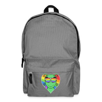 LGBTQ+ Regenbogen Sci-Fi Alien mit Herz und Farben - Rucksack - Mittelgrau - Vorne