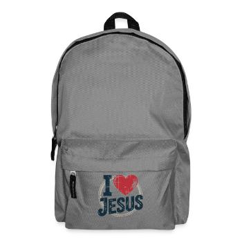 Herz Jesus Kreuz Design - Rucksack - Mittelgrau - Vorne