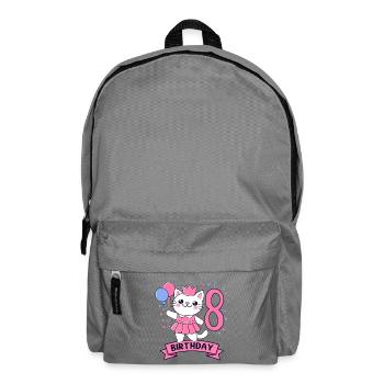 8th Birthday Girl Princess Cat 8 - Rucksack - Mittelgrau - Vorne