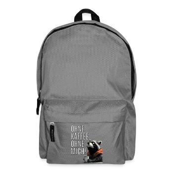 Funny Raccoon Coffee Statement - Backpack - elephant grey - Front