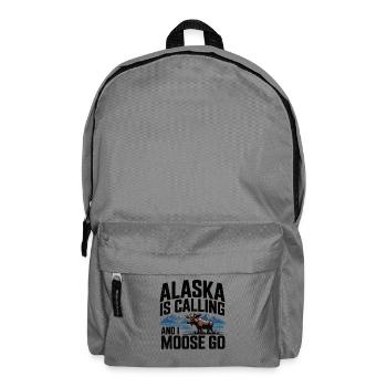 Alaska Animal Motifs with Moose Mountain Range - Backpack - elephant grey - Front