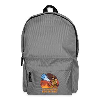 Firefighting Hero with Water Hose - Backpack - elephant grey - Front