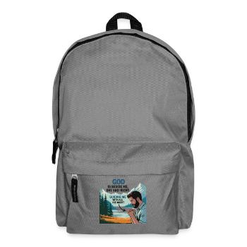 Glaube und Gebet – Gott ist bei mir - Rucksack - Mittelgrau - Vorne