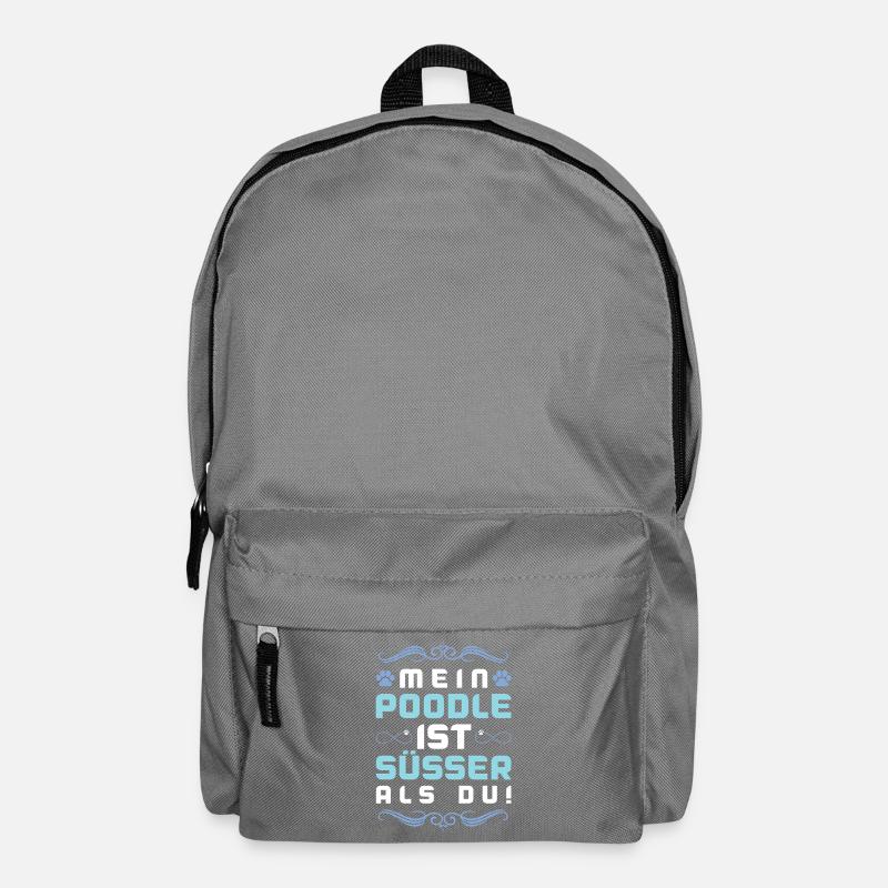 pudel hund spruch - Rucksack - Mittelgrau