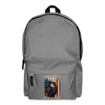 Born Free in 1981 – 44 Years of Bold Liberty - Backpack - elephant grey - Front