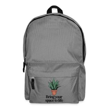 Minimalistische Topfpflanze mit inspirierendem Zitat - Rucksack - Mittelgrau - Vorne