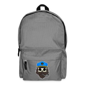 Crâne Capitaine - Crâne avec casquette de capitaine - Sac à dos - gris éléphant - Devant
