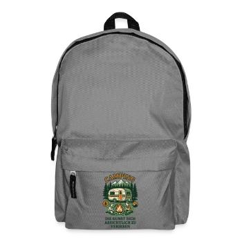 Camper Humor lustiges Camping Design Retro Stil - Rucksack - Mittelgrau - Vorne