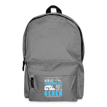 Camper Camping Wohnwagen Spruch - Rucksack - Mittelgrau - Vorne