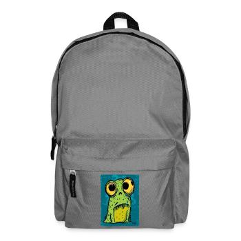Grenouille de dessin animé avec de grands yeux - Sac à dos - gris éléphant - Devant
