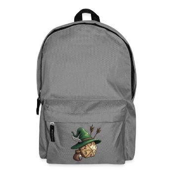 D20 avec Chapeau de Chasseur et Flèches – Dés Fantasy - Sac à dos - gris éléphant - Devant