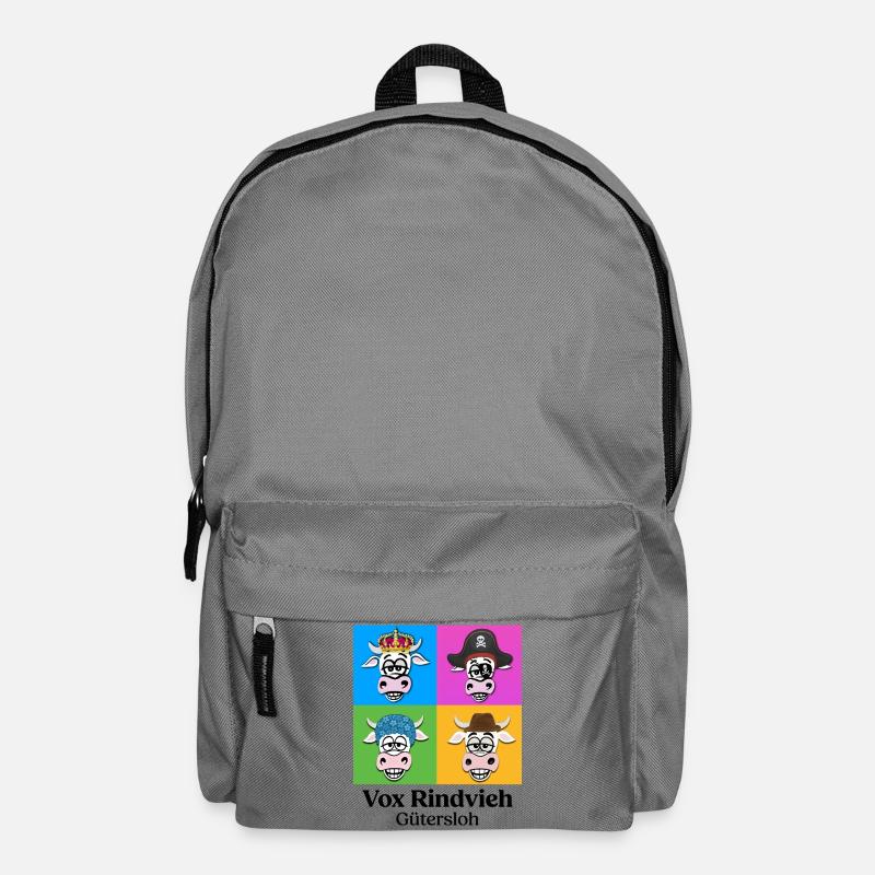 Kuhquartett-VR mit Text - Rucksack - Mittelgrau