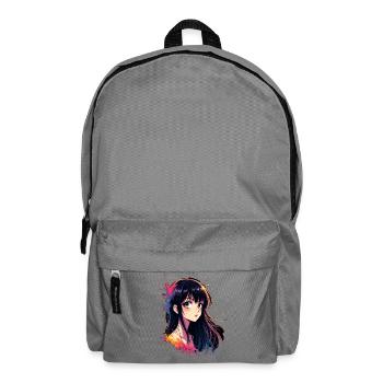 Anime girl with color explosion - Backpack - elephant grey - Front
