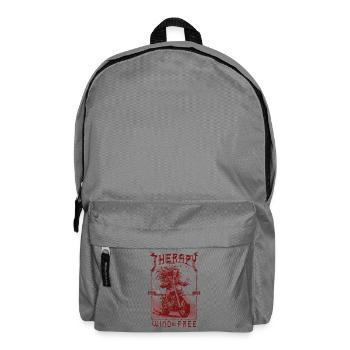 La thérapie coûte cher Le vent est gratuit Motard - Sac à dos - gris éléphant - Devant