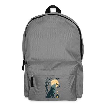 Moon Wolf Howl in Night - Backpack - elephant grey - Front
