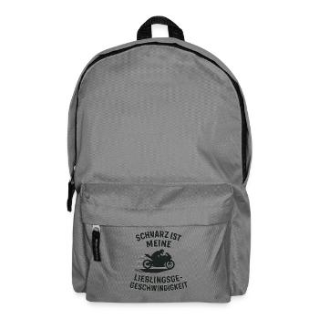 Schwarz ist meine Lieblingsgeschwindigkeit - Rucksack - Mittelgrau - Vorne