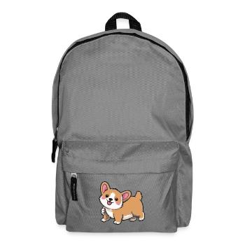 Corgi Schwanzwedeln - Rucksack - Mittelgrau - Vorne