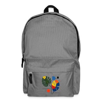 Lebendige tropische Blattmontage - Rucksack - Mittelgrau - Vorne