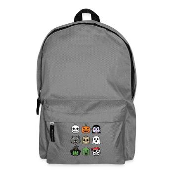 Halloween Bausteinköpfe Jugend Kind Halloween - Rucksack - Mittelgrau - Vorne