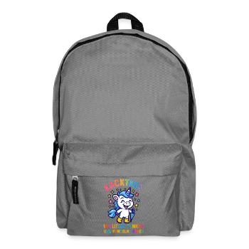 Lustiges Einhorn - Rucksack - Mittelgrau - Vorne