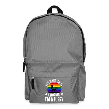 It's Hard To Be A Normal I'm A Furry - Rucksack - Mittelgrau - Vorne