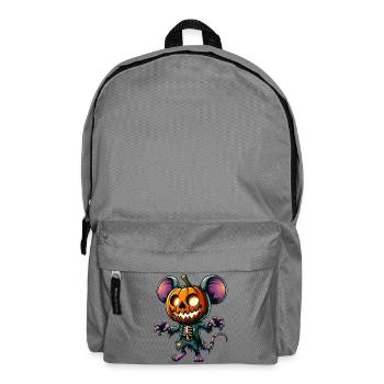 Cute Halloween Pumpkin Mouse Rat Cartoon Hat - Backpack - elephant grey - Front