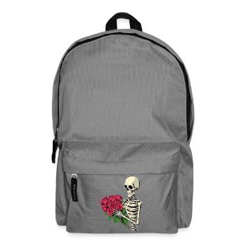 Skelett mit Rosen - Rucksack - Mittelgrau - Vorne